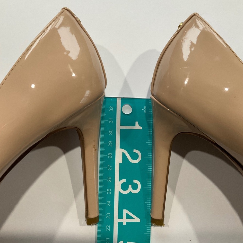 BCBGeneration Heidi Nude Patent Pointed Toe Pumps Stiletto Heels Sz 9 Minimalist - Picture 6 of 10